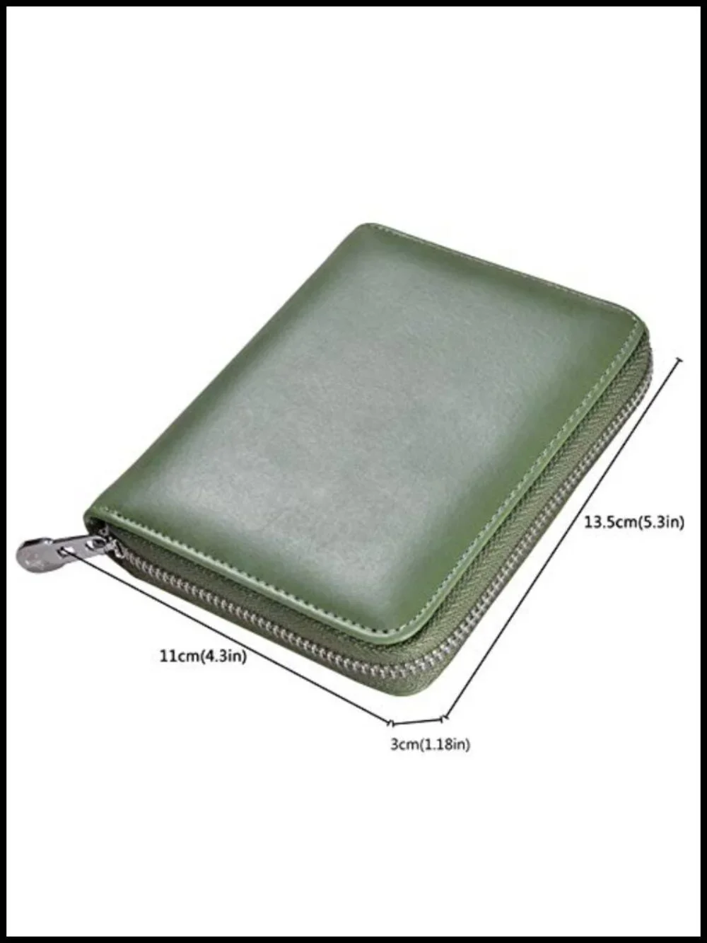 Genuine Leather RFID Passport Credit Card Holder Case with Zipper